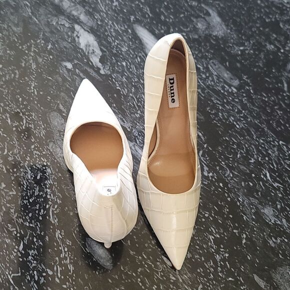 BRAND NEW BENTON VILLE CROCODILE EMBOSSED LEATHER PIN HEEL DRESS PUMPS - Picture 4 of 16